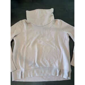 Athleta Funnel Neck Sweatshirt Women's Medium Pink Thumbholes Pullover Cozy
